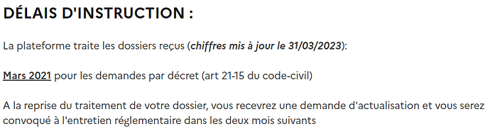 Délai d'instruction avril