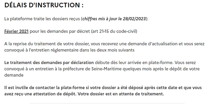 Délai d'instruction mars