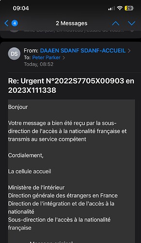 mail avec preuve du défenseur